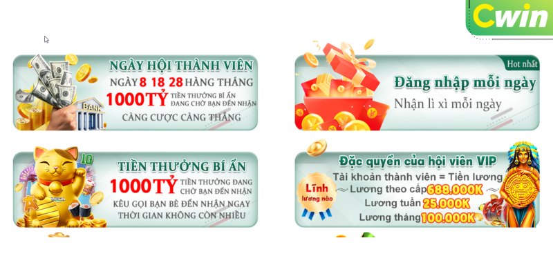 Quà cho ngày hội viên 8, 18, 28